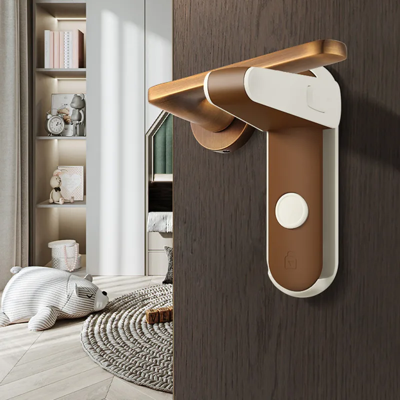 Child Safety Door Handle Lock Pet Room Door Handle Lock Protection Baby Door Handle Lock Easy to Install and Use