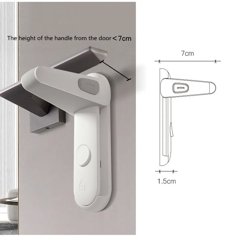 Child Safety Door Handle Lock Pet Room Door Handle Lock Protection Baby Door Handle Lock Easy to Install and Use