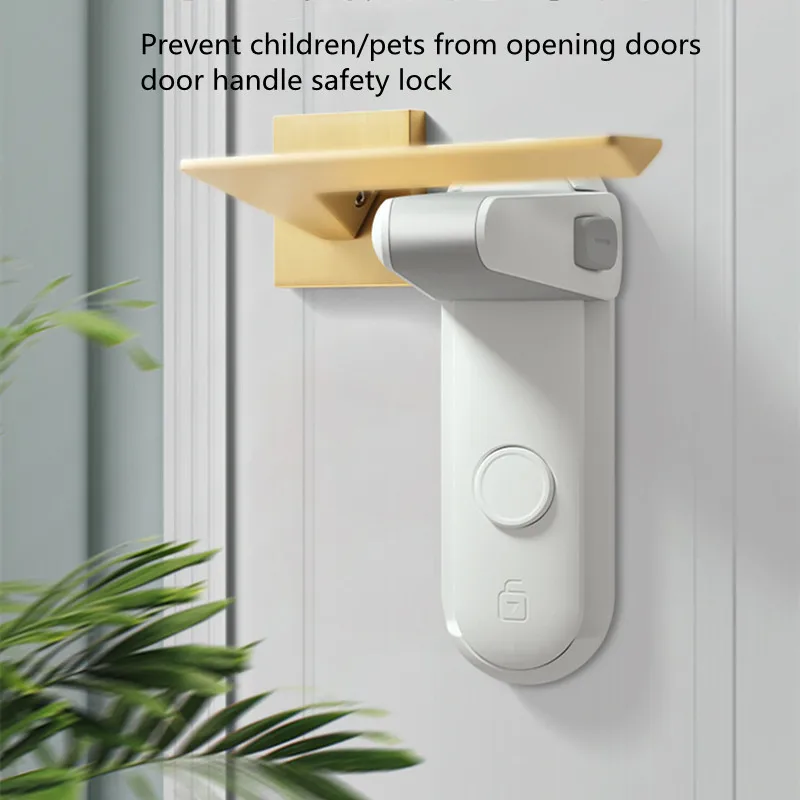 Child Safety Door Handle Lock Pet Room Door Handle Lock Protection Baby Door Handle Lock Easy to Install and Use