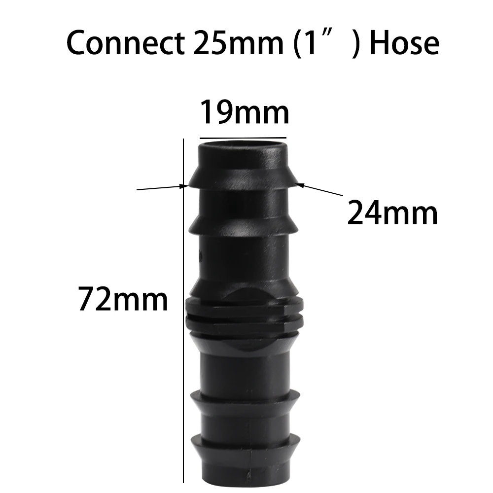 10PCS 16mm 20mm 25mm Barbed Couplings Straight Through Connector Micro Drip Irrigation PE Pipe Tubing Garden Hose Repair Fitting