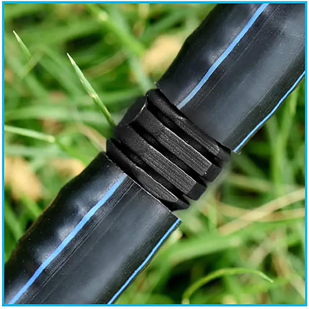 10PCS 16mm 20mm 25mm Barbed Couplings Straight Through Connector Micro Drip Irrigation PE Pipe Tubing Garden Hose Repair Fitting