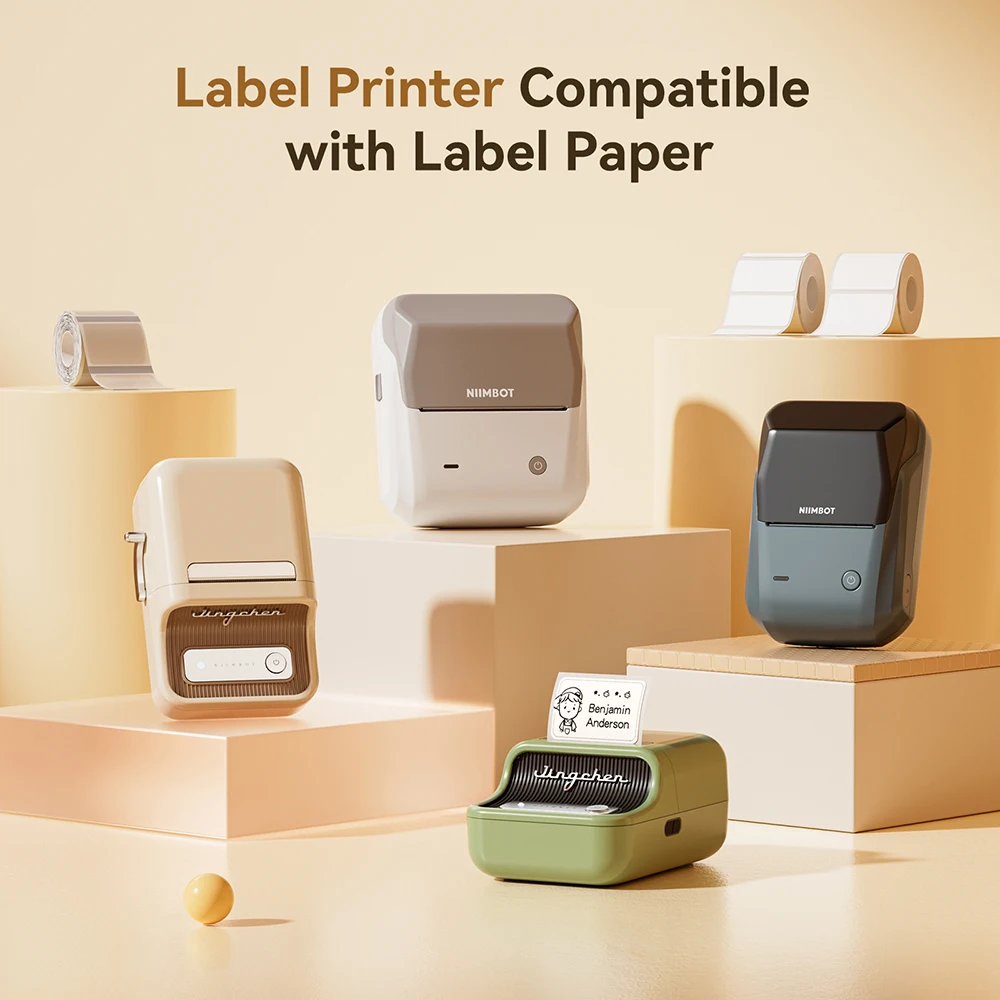 3 Rolls NIIMBOT B21 B3S B1 B31 Thermal Label Clothing Price Food Self-adhesive Tag Waterproof Smart Office Pocket Printer Label