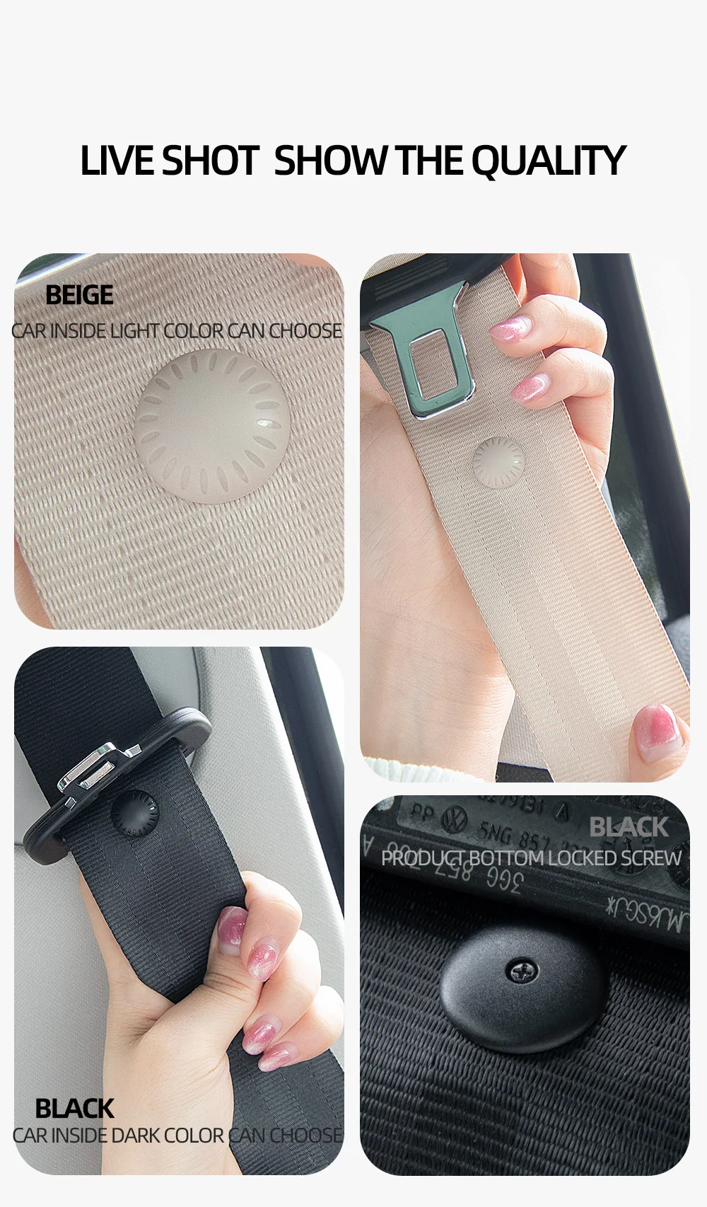 MIXSAS Car Safety Seatbelt Stopper Buckle Vehicle Seat Belt Spacing Limit Stopper Clips Anti-slip Buttons Clip Retainer Car Tool
