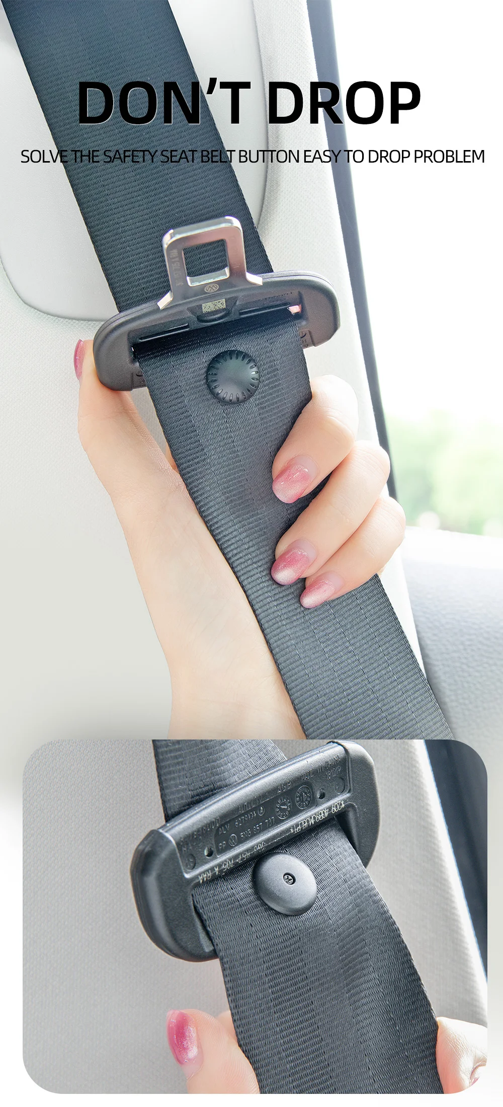 MIXSAS Car Safety Seatbelt Stopper Buckle Vehicle Seat Belt Spacing Limit Stopper Clips Anti-slip Buttons Clip Retainer Car Tool