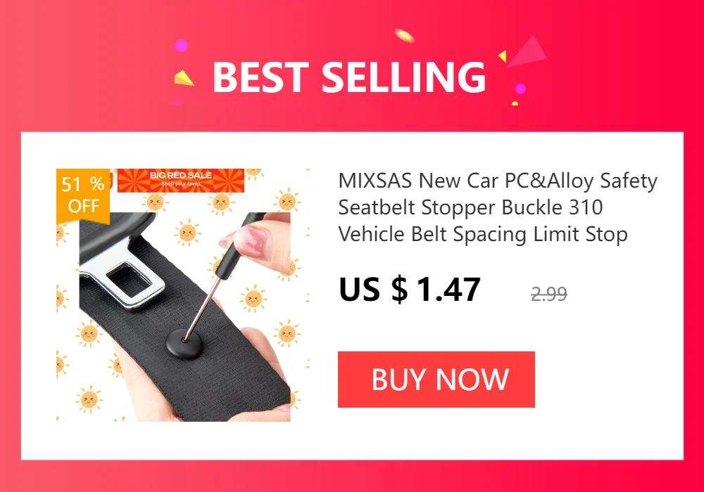 MIXSAS Car Safety Seatbelt Stopper Buckle Vehicle Seat Belt Spacing Limit Stopper Clips Anti-slip Buttons Clip Retainer Car Tool