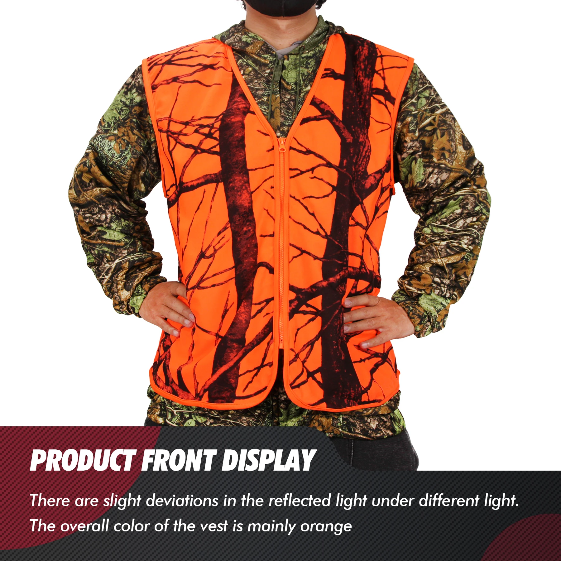 GUGULUZA M-4XL Men's Outdoor Vest Hiking Fishing Camping Hunting Orange Waistcoat Quick-dry Breathable Polyester Chaleco Tactico