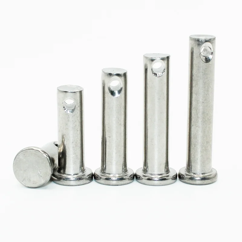 M3 M4 M5 M6 M8 M10 304Stainless Steel 304 Shaft Flat Head Pins with Hole Positioning Cylindrical Clevis Bolt328