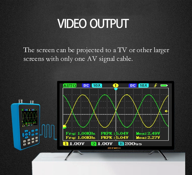 ZEEWEII DSO2512G 2.8 Inch Handheld Digital Oscilloscope 120M Bandwidth Dual Channel Oscilloscope Signal generator XYmode