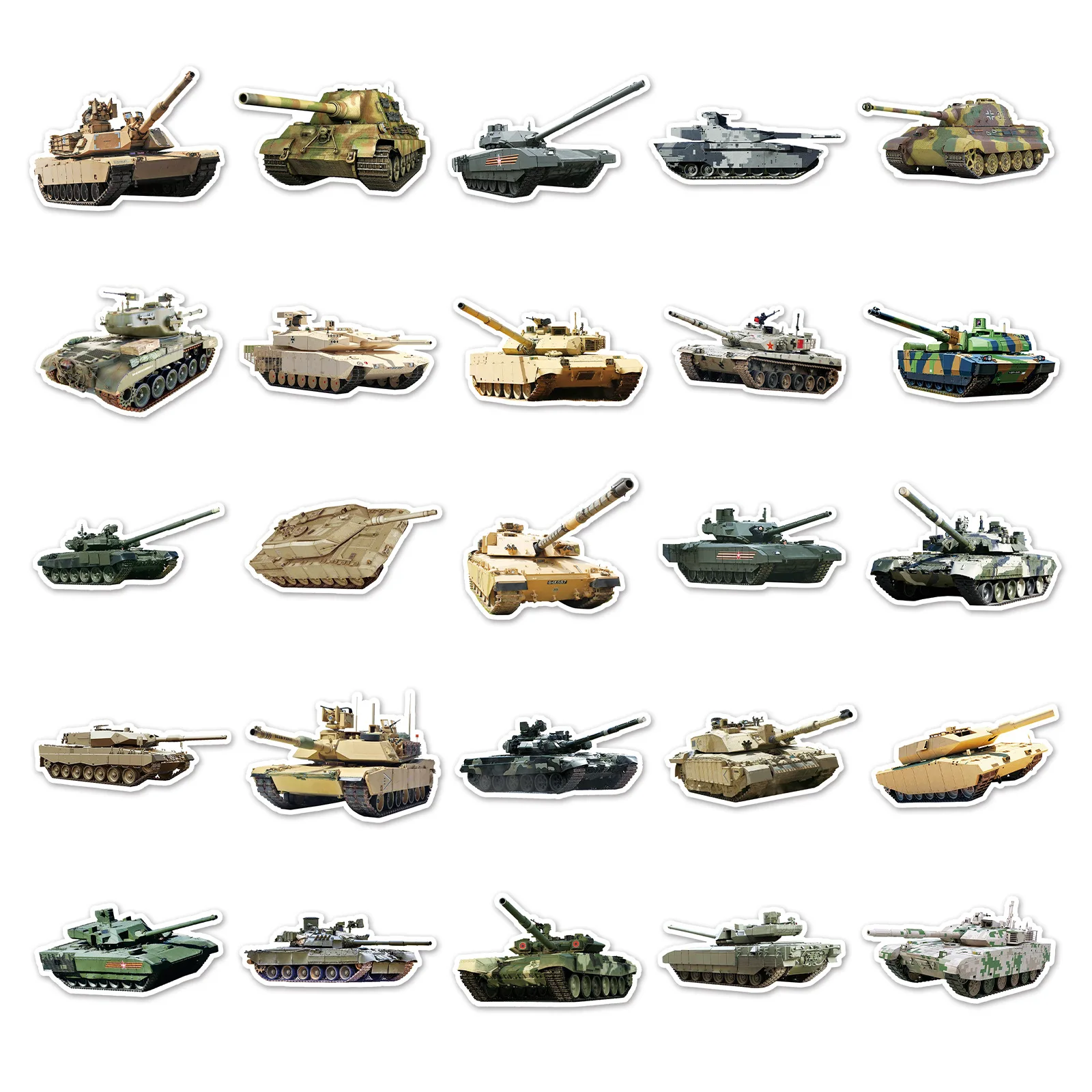 10/30/50pcs Cute Tank Graffiti Stickers Military DIY Children Car Laptop Suitcase Skateboard Guitar Cartoon Sticker Kid Gift Toy