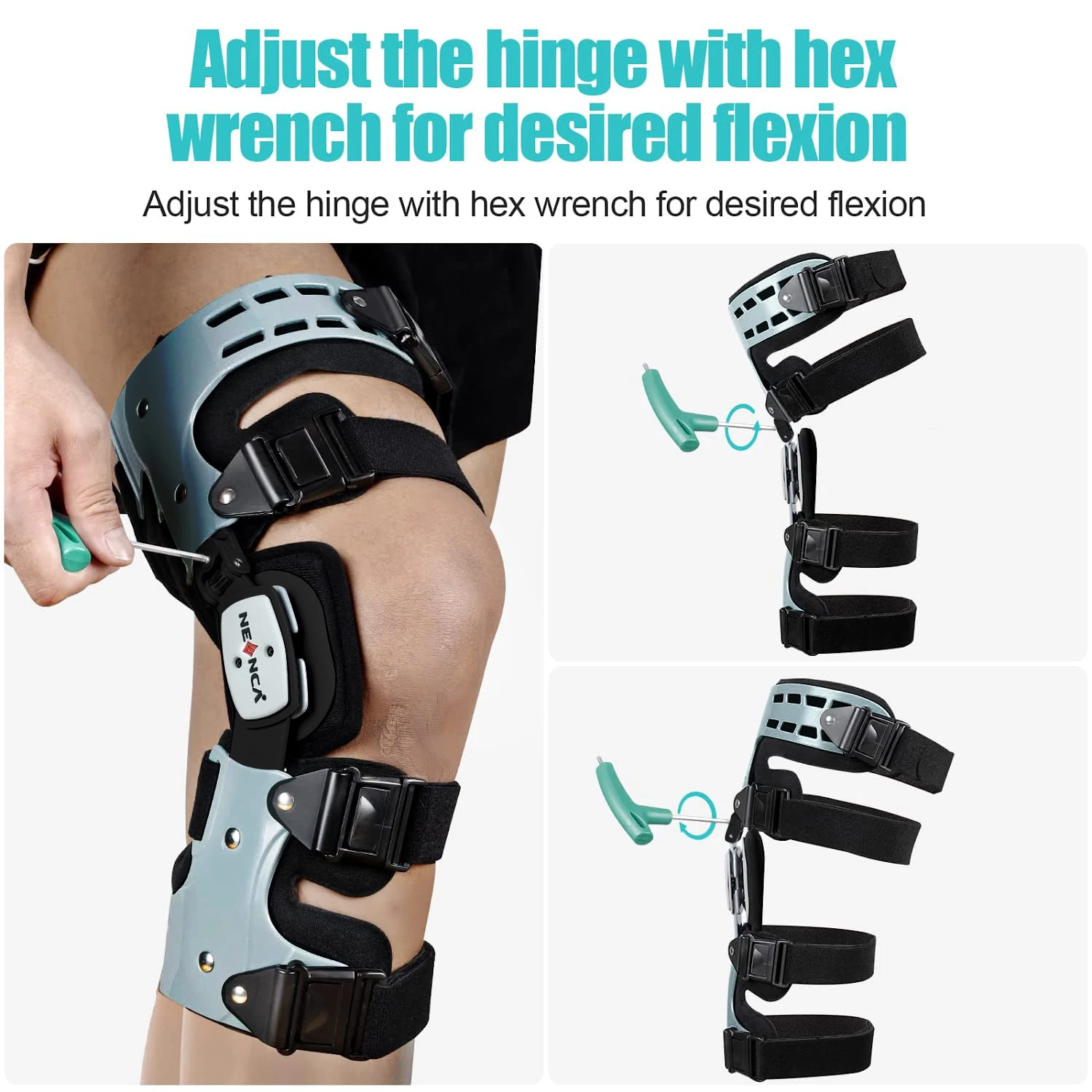 NEENCA Unloader ROM Knee Brace Hinged Stabilizer Adjustable Recovery Support for ACL MCL PCL Injury Meniscus Tear Arthritis