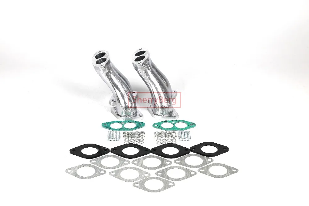 SherryBerg Intake Manifolds Set for VW Bug Aspirazione per 2x Weber 40 44 IDF Dellorto Drla Carburatore FOR VW Typ1 Motore T1