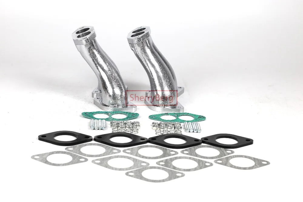 SherryBerg Intake Manifolds Set for VW Bug Aspirazione per 2x Weber 40 44 IDF Dellorto Drla Carburatore FOR VW Typ1 Motore T1