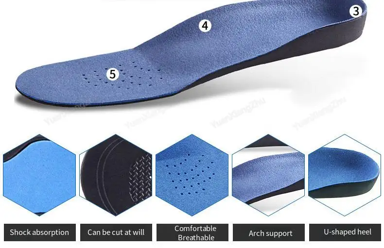 Arch Support Insole for Feet Men Women Orthopedic Insoles for Shoes Comfortable Shock-absorbing Inserts Sport Running Shoe Sole
