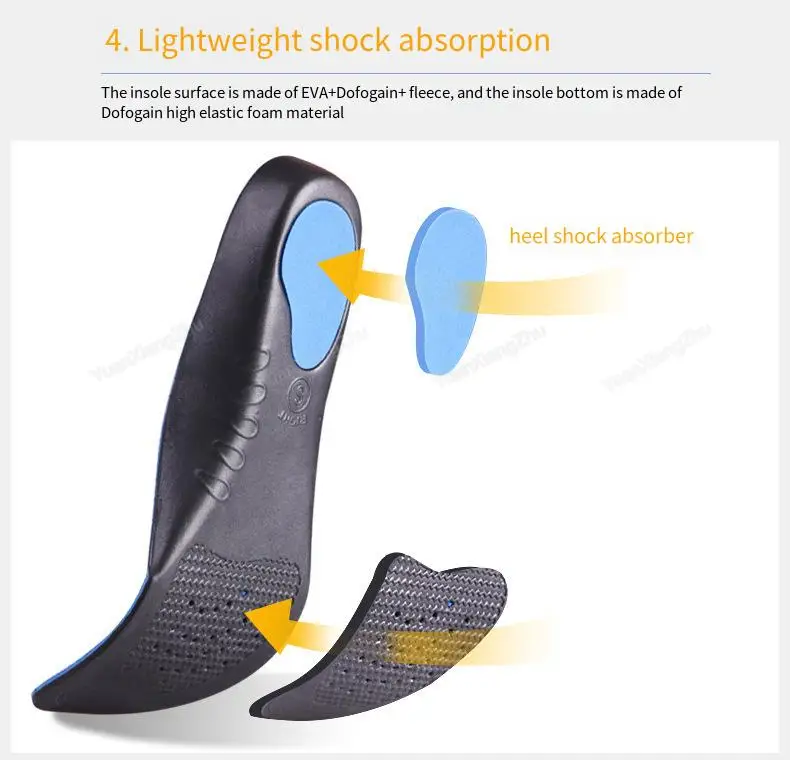 Arch Support Insole for Feet Men Women Orthopedic Insoles for Shoes Comfortable Shock-absorbing Inserts Sport Running Shoe Sole