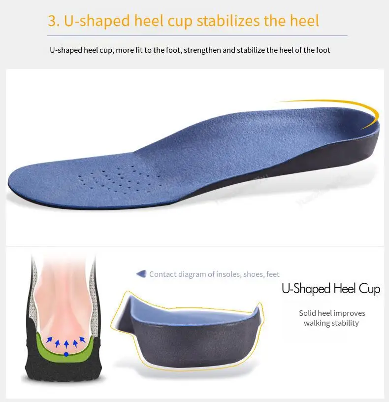 Arch Support Insole for Feet Men Women Orthopedic Insoles for Shoes Comfortable Shock-absorbing Inserts Sport Running Shoe Sole