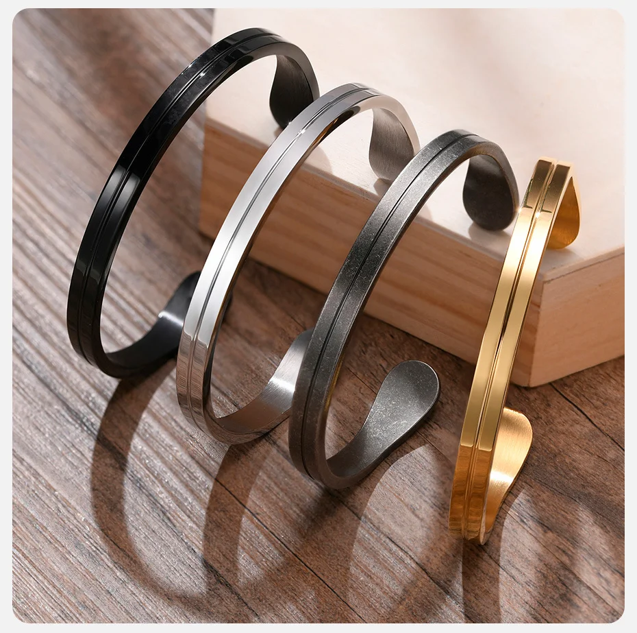 Vnox Retro Vintage Rustic Mens Cuff Bracelet, Waterproof Stainless Steel Metal Rock Punk Viking Bangle Jewelry,Father's Day Gift