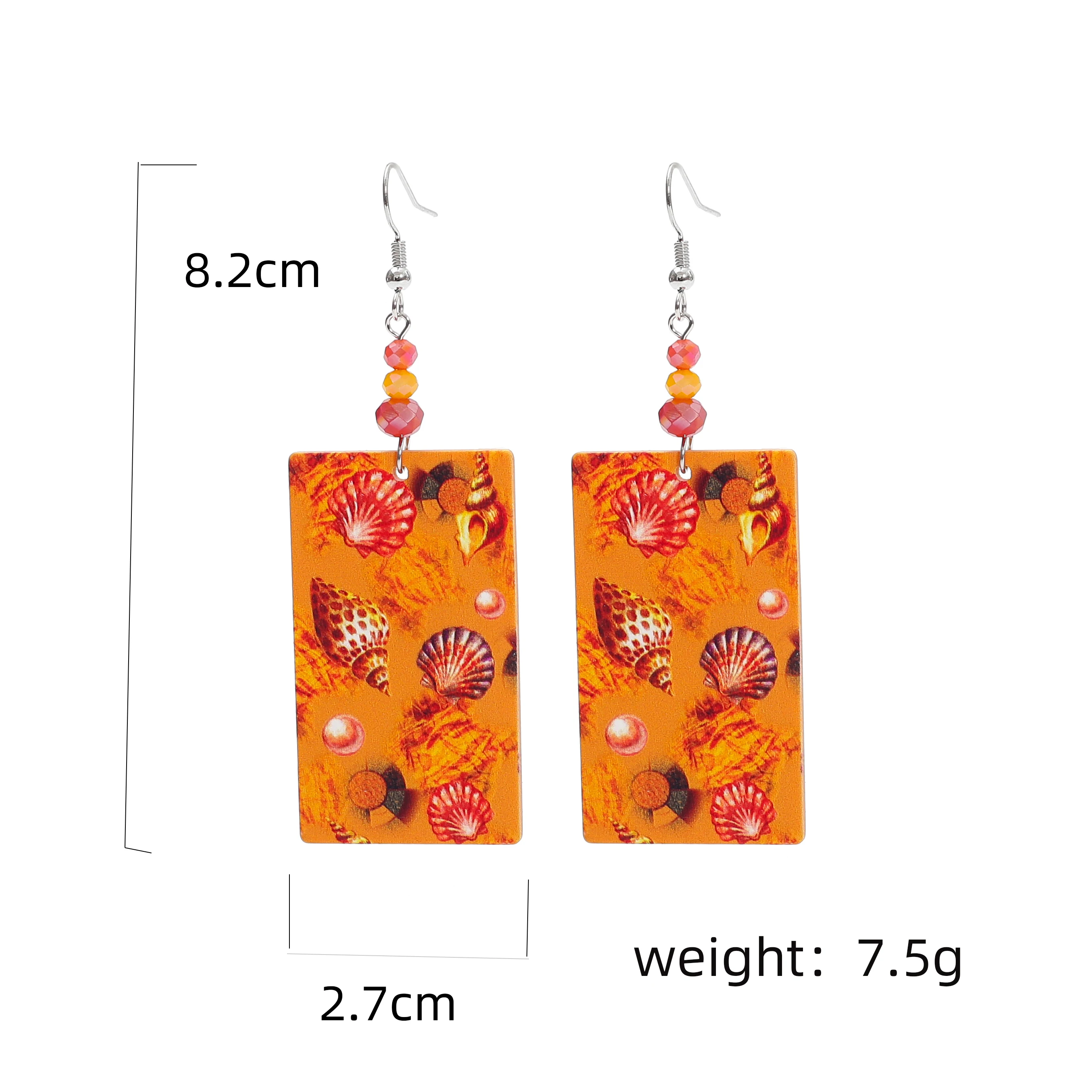 Fashion Beach Vacation Style Geometric Round Blue Waves Acrylic Earrings For Women Elegant Casual Charming Ladies Party Jewelry
