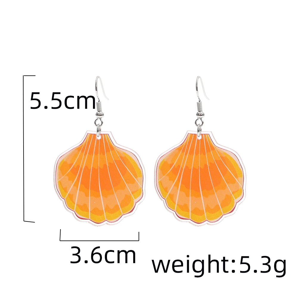 Fashion Beach Vacation Style Geometric Round Blue Waves Acrylic Earrings For Women Elegant Casual Charming Ladies Party Jewelry