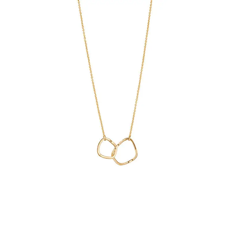 Two Round Shaped Necklaces Female Exquisite Geometric Women Chain Choker Neck Necklace Birthday Gift For Ladies Fashion Jewelry