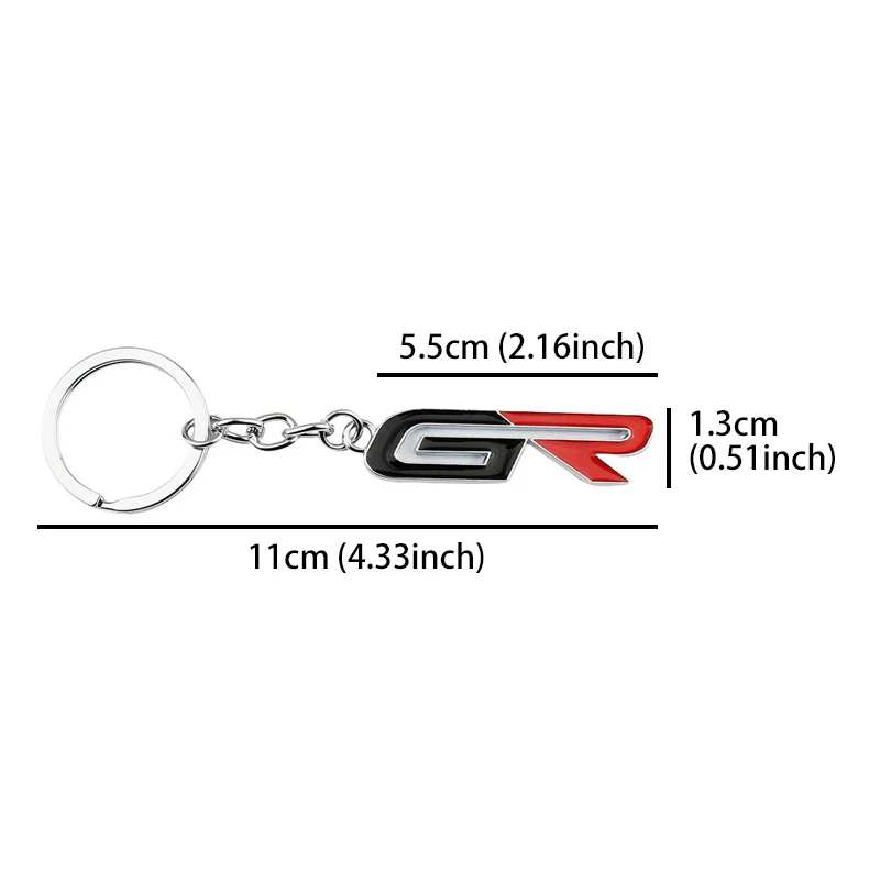 GR Sport Car Keychain Gazoo Racing Key Ring Chain For Toyota Corolla Supra 86 Yaris Prius Camry Tacoma Venza Tundra Rav4 Auris