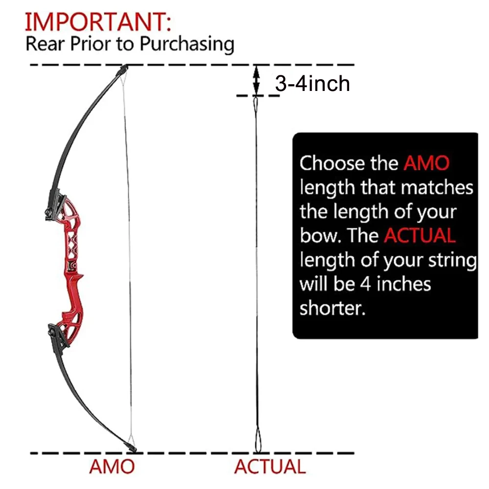 Recurve Bow String 48-70 Inch Bow Accessories for Traditional Bow Recurve Bow Replacement Tire Line 12 Strands Bowstring