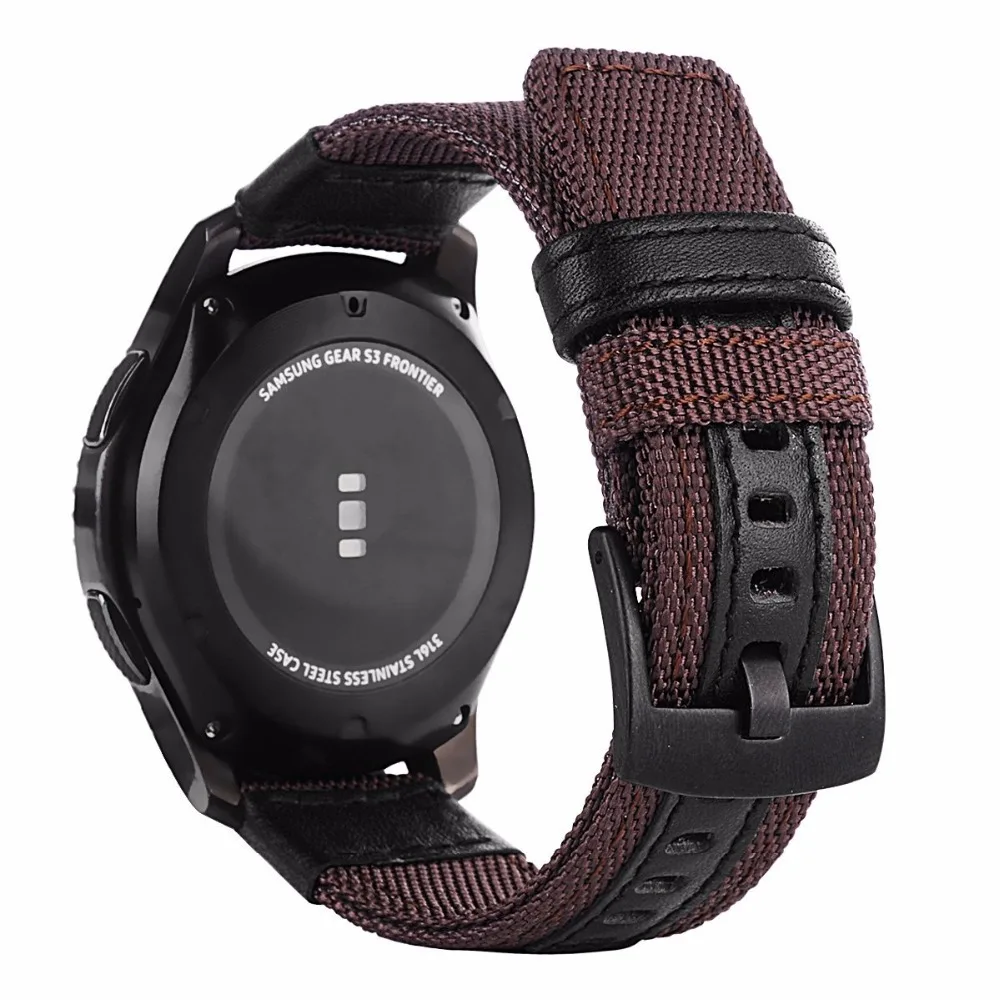 strap For Samsung Galaxy watch 3 46mm band gear s3 Frontier Classic nylon 22mm 20mm WatchWoven Nylon Band for 20mm 22mm Wrist