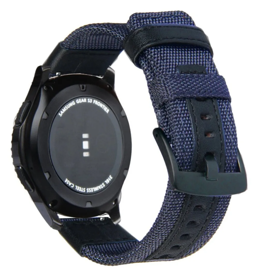strap For Samsung Galaxy watch 3 46mm band gear s3 Frontier Classic nylon 22mm 20mm WatchWoven Nylon Band for 20mm 22mm Wrist