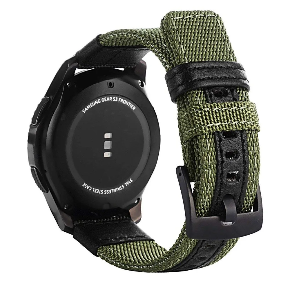 strap For Samsung Galaxy watch 3 46mm band gear s3 Frontier Classic nylon 22mm 20mm WatchWoven Nylon Band for 20mm 22mm Wrist