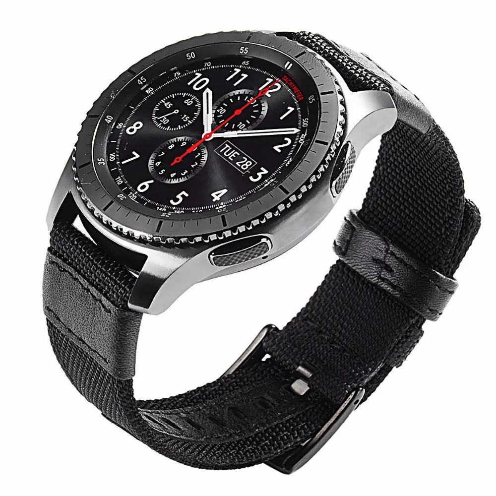 strap For Samsung Galaxy watch 3 46mm band gear s3 Frontier Classic nylon 22mm 20mm WatchWoven Nylon Band for 20mm 22mm Wrist