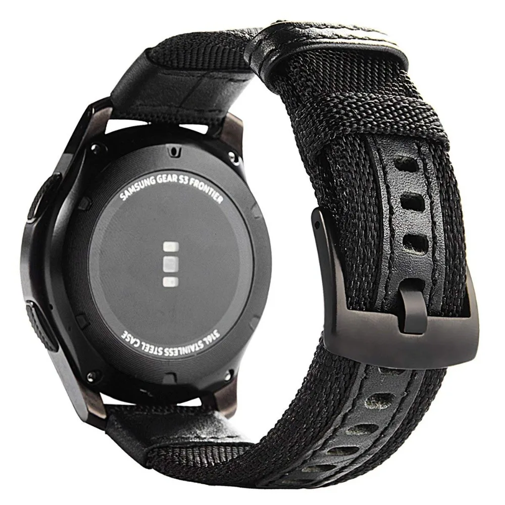 strap For Samsung Galaxy watch 3 46mm band gear s3 Frontier Classic nylon 22mm 20mm WatchWoven Nylon Band for 20mm 22mm Wrist