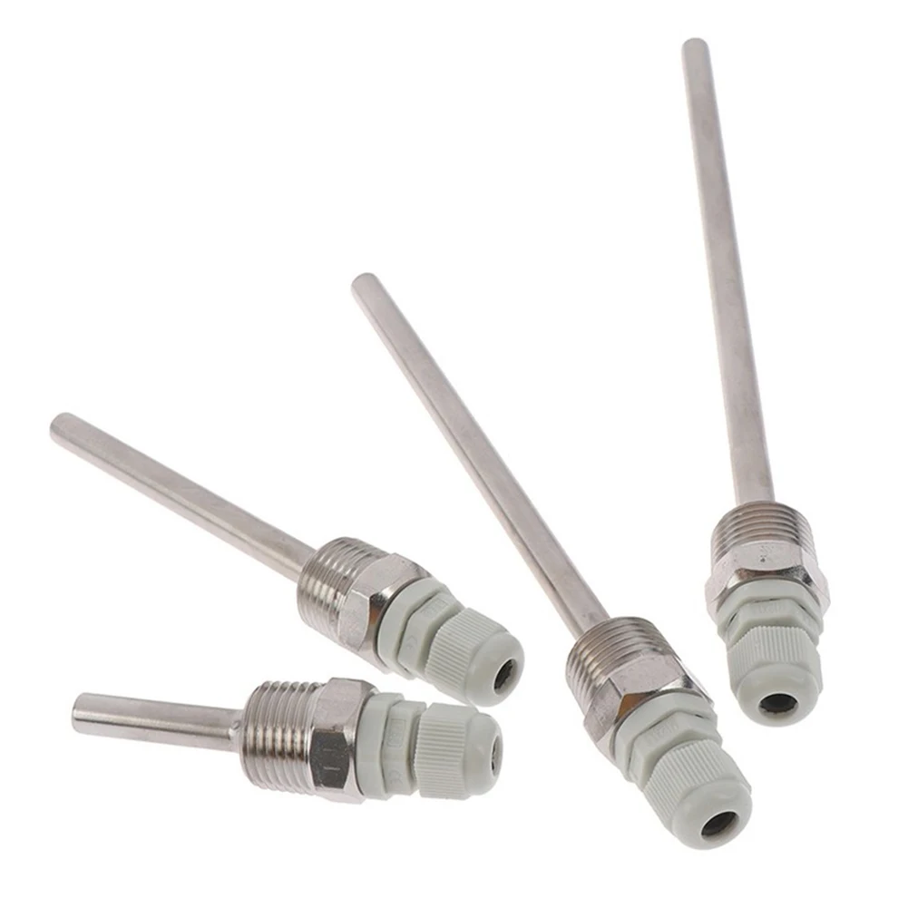 1pc Thermowell 30-200mm Thermowell 304 Stainless Steel 1/2 G Thread 1/2" DN15 For Temperature Sensor