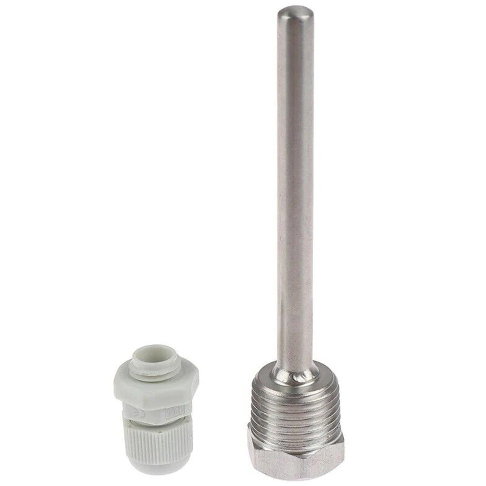 1pc Thermowell 30-200mm Thermowell 304 Stainless Steel 1/2 G Thread 1/2" DN15 For Temperature Sensor