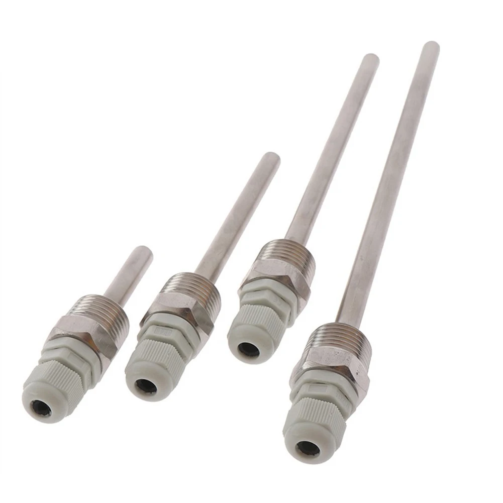 1pc Thermowell 30-200mm Thermowell 304 Stainless Steel 1/2 G Thread 1/2" DN15 For Temperature Sensor