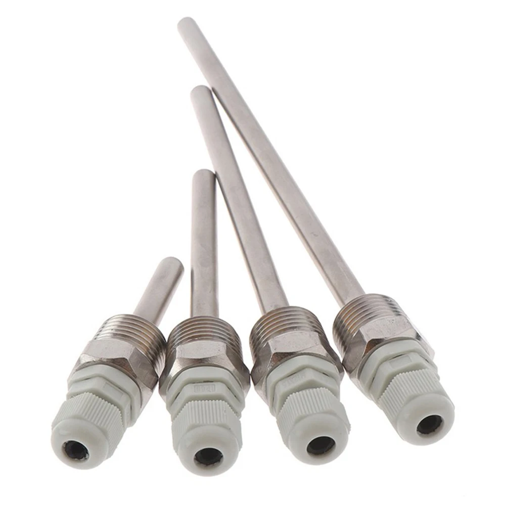 1pc Thermowell 30-200mm Thermowell 304 Stainless Steel 1/2 G Thread 1/2" DN15 For Temperature Sensor