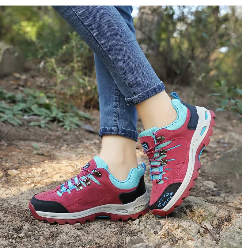Professional Suede Leather Hiking Shoes Women 2022 Outdoor Trekking Shoes Mountain Sneakers Tracking Climbing Cheap