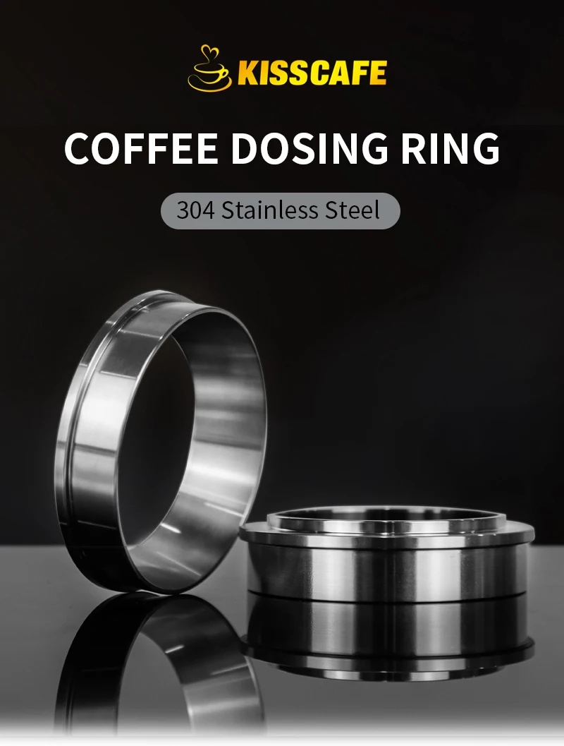 57MM 57.5MM Coffee Dosing Ring 304 Stainless Steel For Lelit Funnel Portafilter Coffee Accessories Espresso Barista Tools