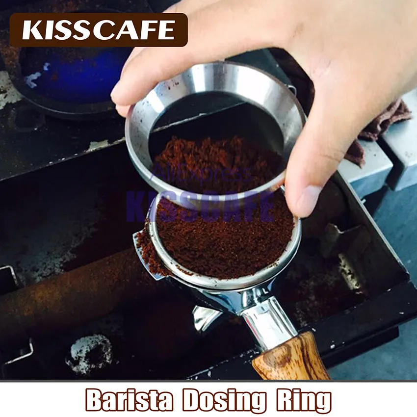 57MM 57.5MM Coffee Dosing Ring 304 Stainless Steel For Lelit Funnel Portafilter Coffee Accessories Espresso Barista Tools
