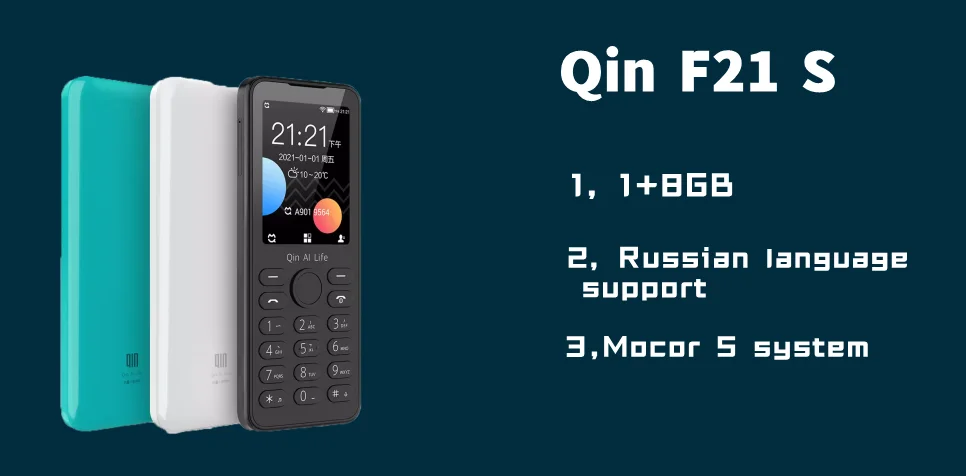 Hebrew Key Qin F21pro Google Play Android11,Touch Screen2.8Inch,3GB/32GB,4GB/64GB