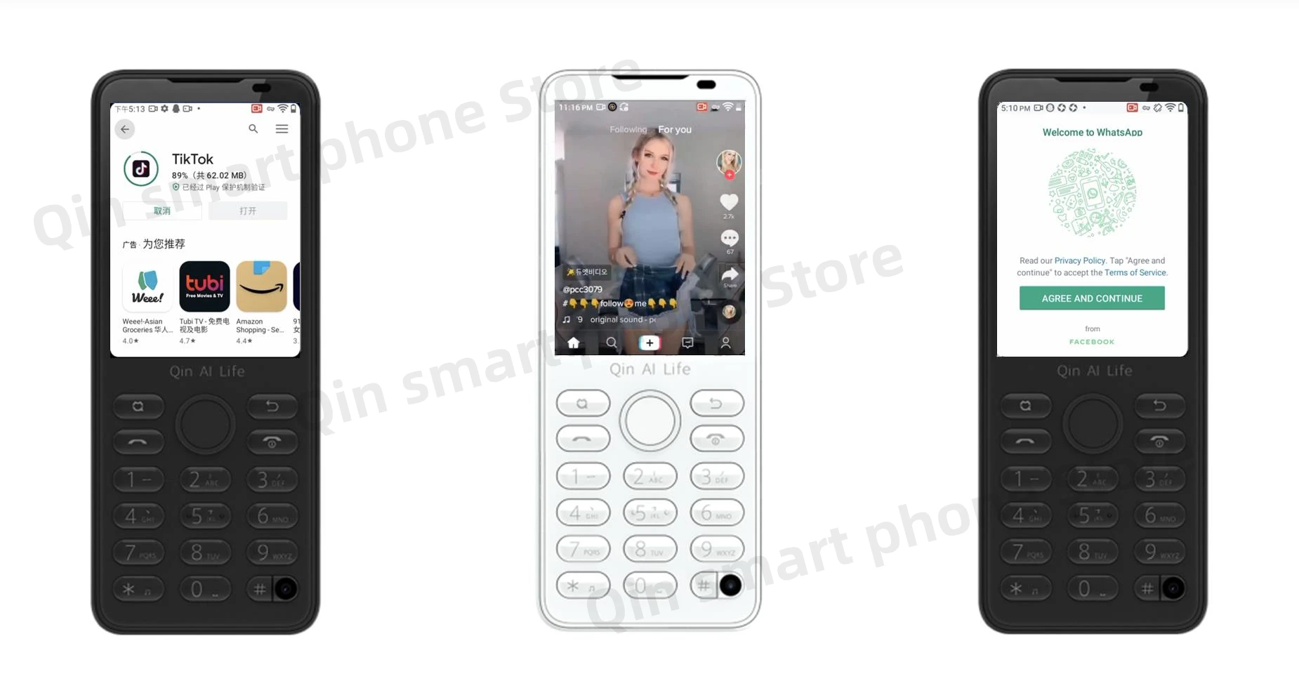 Hebrew Key Qin F21pro Google Play Android11,Touch Screen2.8Inch,3GB/32GB,4GB/64GB