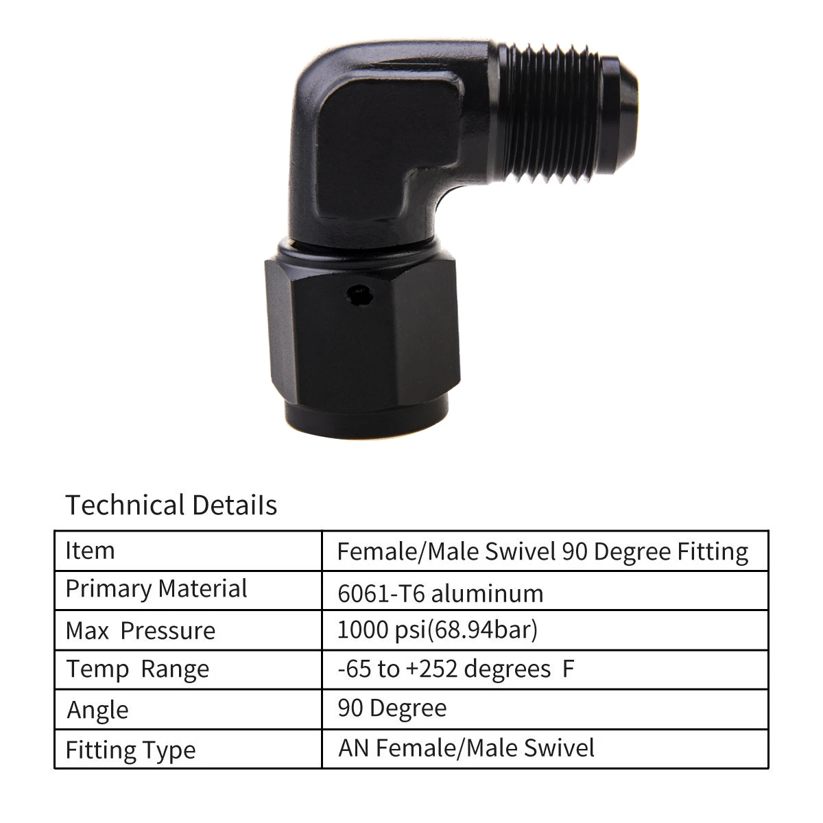 1Pc Aluminum AN6 AN8 AN10 Male To AN Female 90 Degree Swivel Coupler Union Apapters Fitting Fuel Oil Transformation Fittings