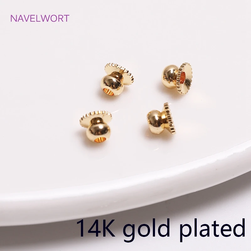 Brass Metal Beads Caps Spacer Beads For Bracelet Necklace Making Accessories 14K Real Gold Plated Separation Beads Wholesale