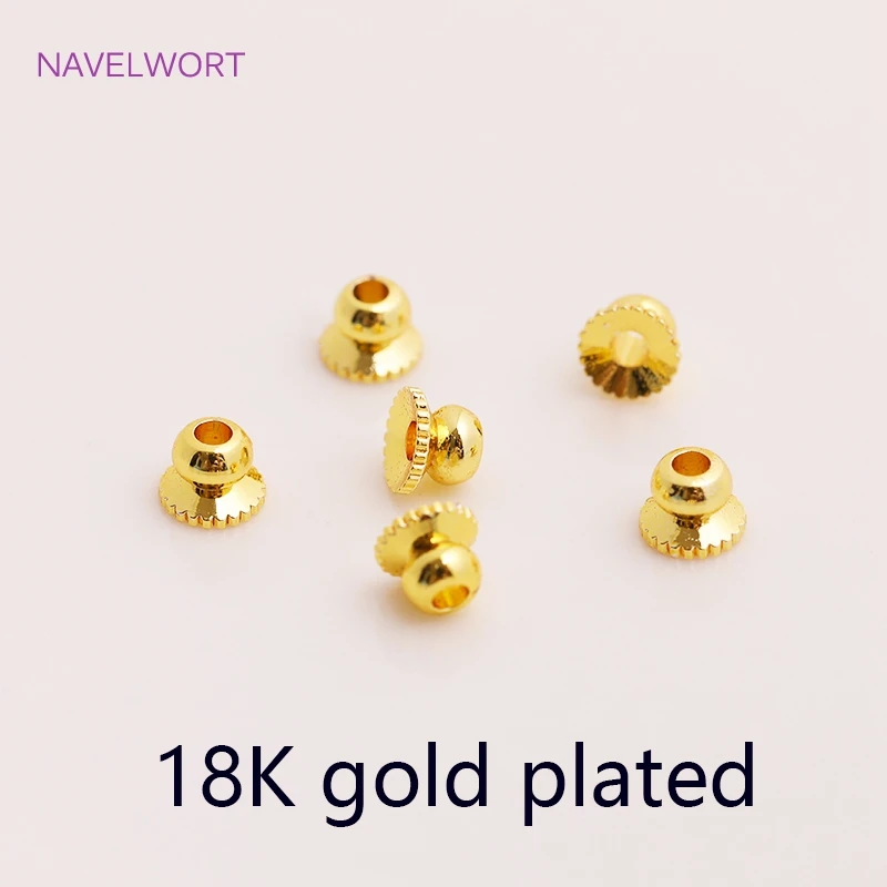 Brass Metal Beads Caps Spacer Beads For Bracelet Necklace Making Accessories 14K Real Gold Plated Separation Beads Wholesale