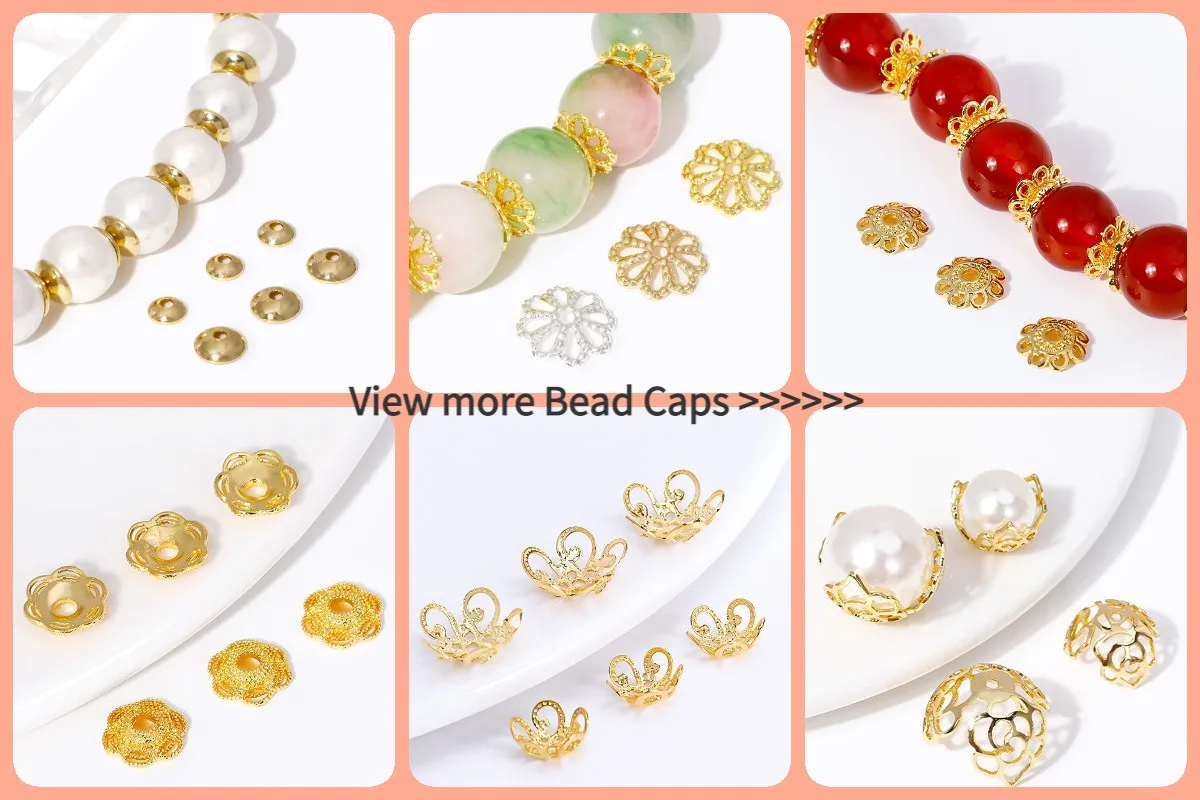 Brass Metal Beads Caps Spacer Beads For Bracelet Necklace Making Accessories 14K Real Gold Plated Separation Beads Wholesale