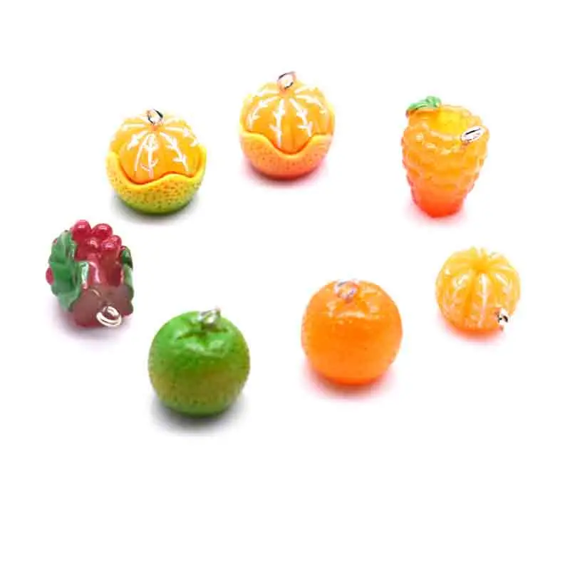 10pcs Fruits Oranges Grape Charms For Pendant DIY Earrings Necklace Jewelry Accessories Finding