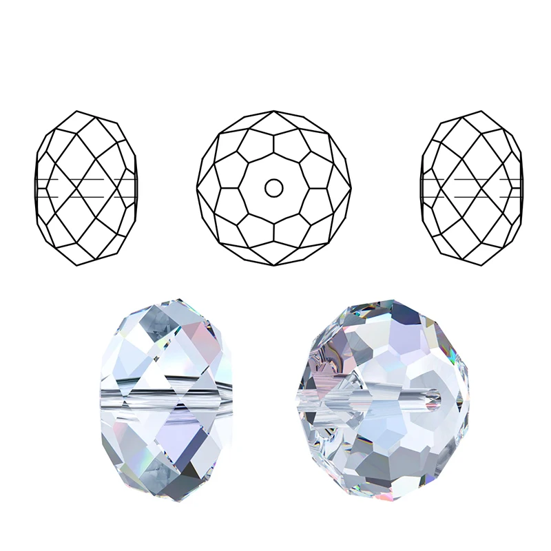 100/150PCS 4/6/8MM AB Color Crystal Round Glass Beads Faceted Beads for DIY Bracelets Necklace Pendants Jewelry Making Supplies