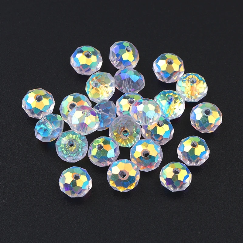 100/150PCS 4/6/8MM AB Color Crystal Round Glass Beads Faceted Beads for DIY Bracelets Necklace Pendants Jewelry Making Supplies