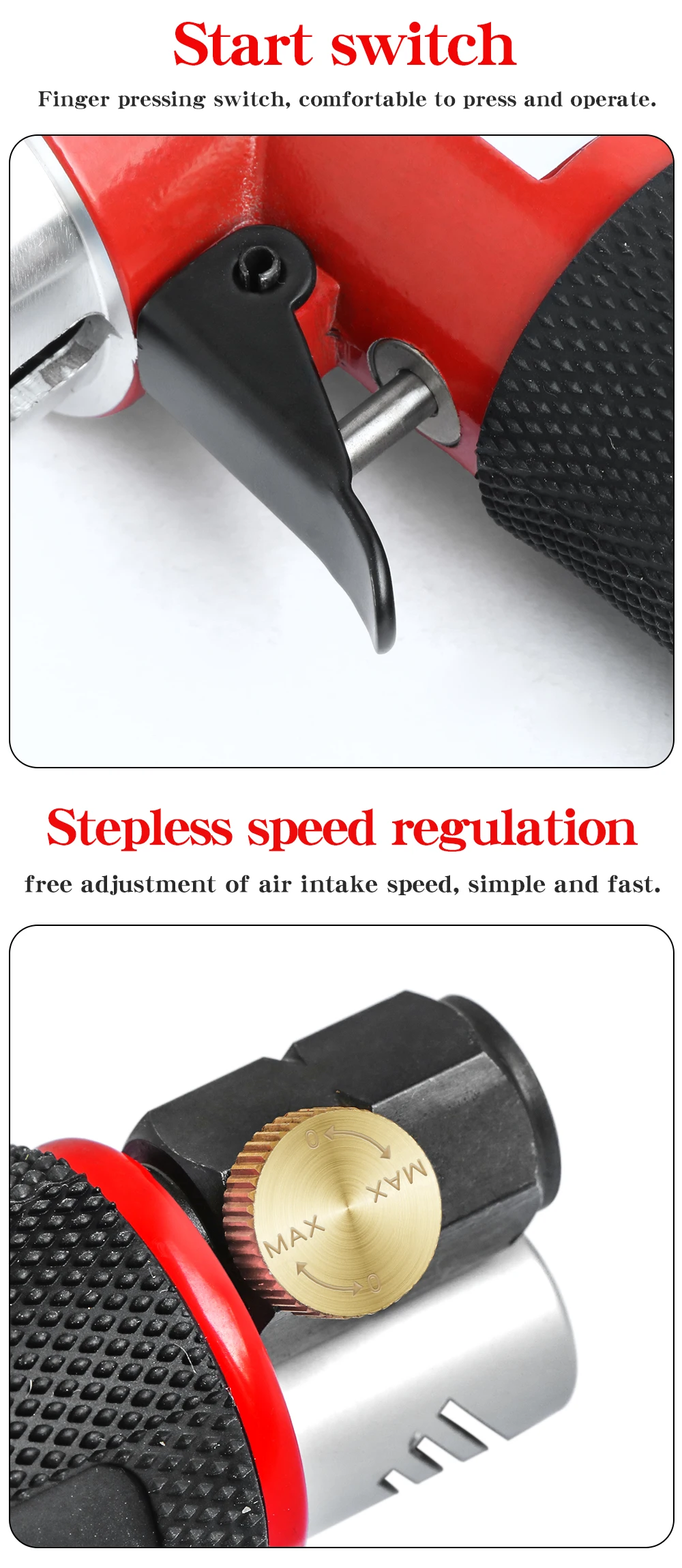 Orbit Air Sander Mini Pneumatic 1"/2"/3" Grinding Machine Set for Car Polishing High Speed Air Powered Polisher Tool