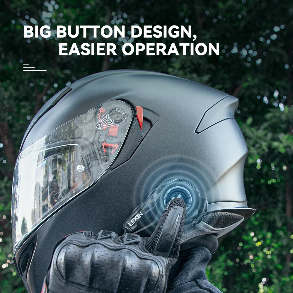 Lexin G2P 2PCS Motorcycle Helmet Intercoms Bluetooth V5.0 Up to Connect 6 Riders & Talk Between Any 2 of Them Wireless Headsets