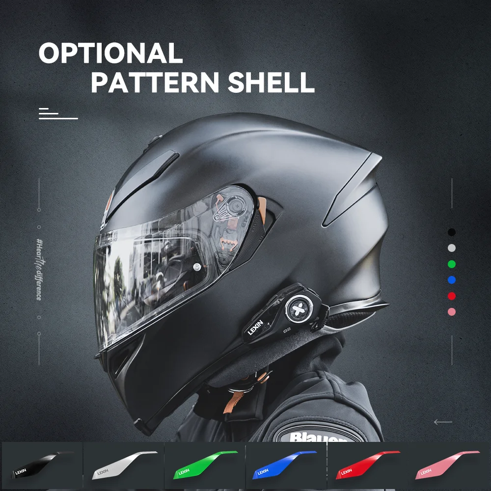 Lexin G2P 2PCS Motorcycle Helmet Intercoms Bluetooth V5.0 Up to Connect 6 Riders & Talk Between Any 2 of Them Wireless Headsets