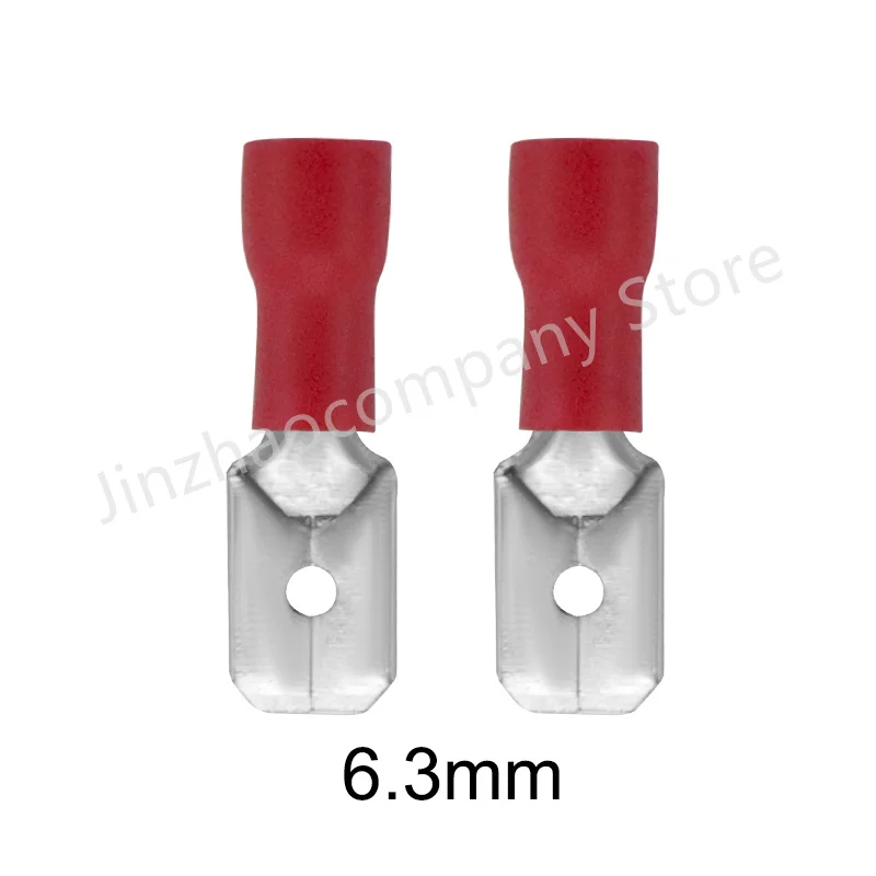 100/50/10pc Male Red blue yellow 2.8mm 4.8mm 6.3mm Insulated Electrical Crimp Terminal Spade Wire Connector Cable Wire Connector